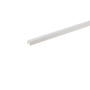 Biały profil t.b.t. w kształcie litery U, odpowiedni do różnych zastosowań.