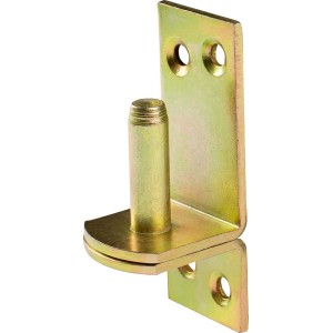 Żółty ocynkowany zaczep nakręcany D1, 80x30 mm, trzpień Ø 10 mm, do mocowania zawiasów.