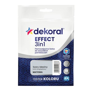 Dekoral Effect 3w1 farba do ścian, Szary Idealny, matowe wykończenie. Tester koloru do wnętrz.