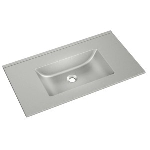 Szara umywalka nablatowa t.b.t. do łazienki.