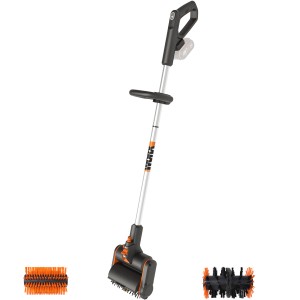 Akumulatorowa szczotka Worx WG441E.9 20 V do czyszczenia ścieżek i tarasów.