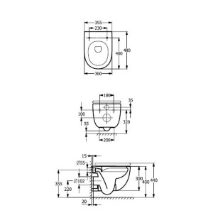 Roca Zestaw podtynkowy Alegra bezkołnierzowa bez przycisku