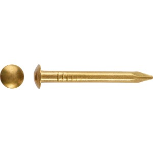 Mosiądzowany kołek z okrągłą główką LUX, 1,8x20 mm, zestaw 100 szt. do lekkich mocowań.