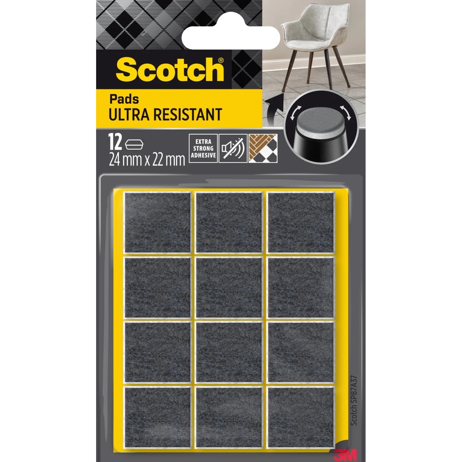 3M Scotch Podkładki filcowe ultra odporne 12szt.