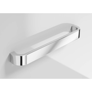 Chromowany wieszak na ręczniki do montażu ściennego.