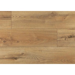 Panel podłogowy imitujący drewno, naturalne usłojenie, ciepły brąz.