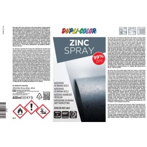 Dupli-Color Zink Spray 400ml do ochrony przed rdzą na metalu, np. bramy ogrodowe.