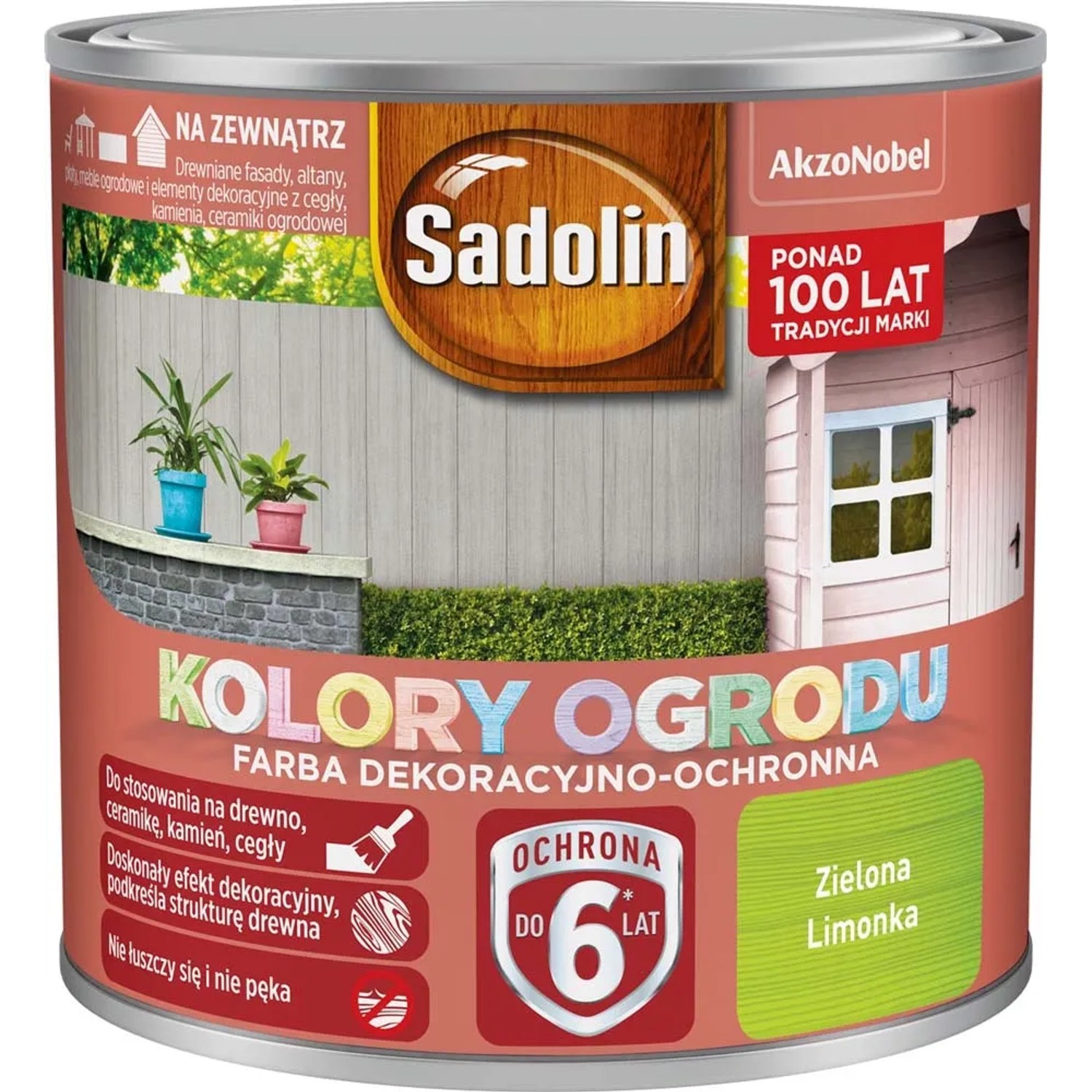 Sadolin Kolory ogrodu farba do drewna zielona limonka 250 ml