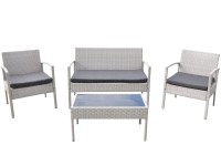 Komplet mebli wypoczynkowych SYCYLIA szary 4-częściowy