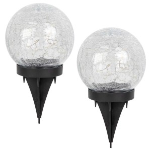 4iQ Zestaw 2 lampek solarnych wbijanych RYSKA 15xLED