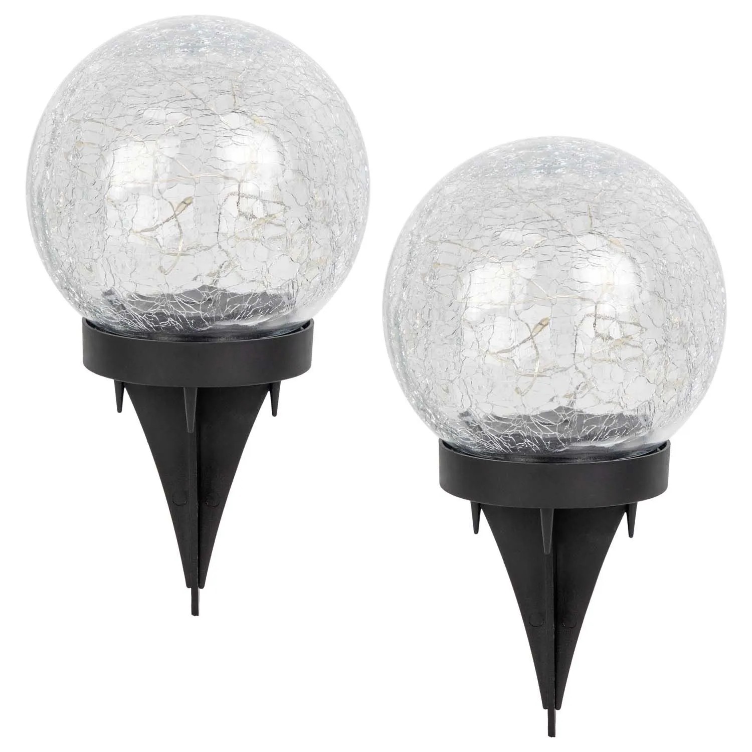 4iQ Zestaw 2 lampek solarnych wbijanych RYSKA 15xLED