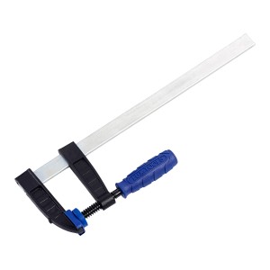 Ścisk śrubowy LUX Classic, 300x80 mm, z niebieską rączką. Narzędzie zaciskowe dla majsterkowiczów i profesjonalistów.