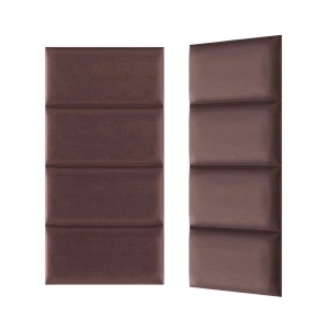 Brązowe panele ścienne t.b.t. z efektem tapicerowanym do dekoracji ścian.