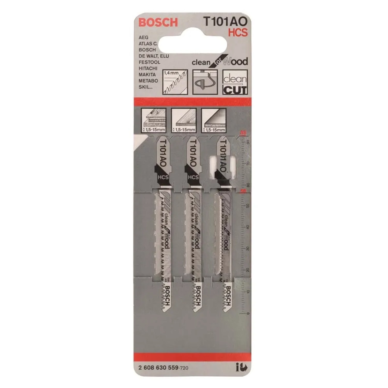 Bosch Professional Brzeszczot do wyrzynarki typ T do drewna 3 szt