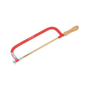 Piła do metalu LUX Comfort 300 mm z czerwoną ramą i drewnianą rączką. Idealna do cięcia metalu.