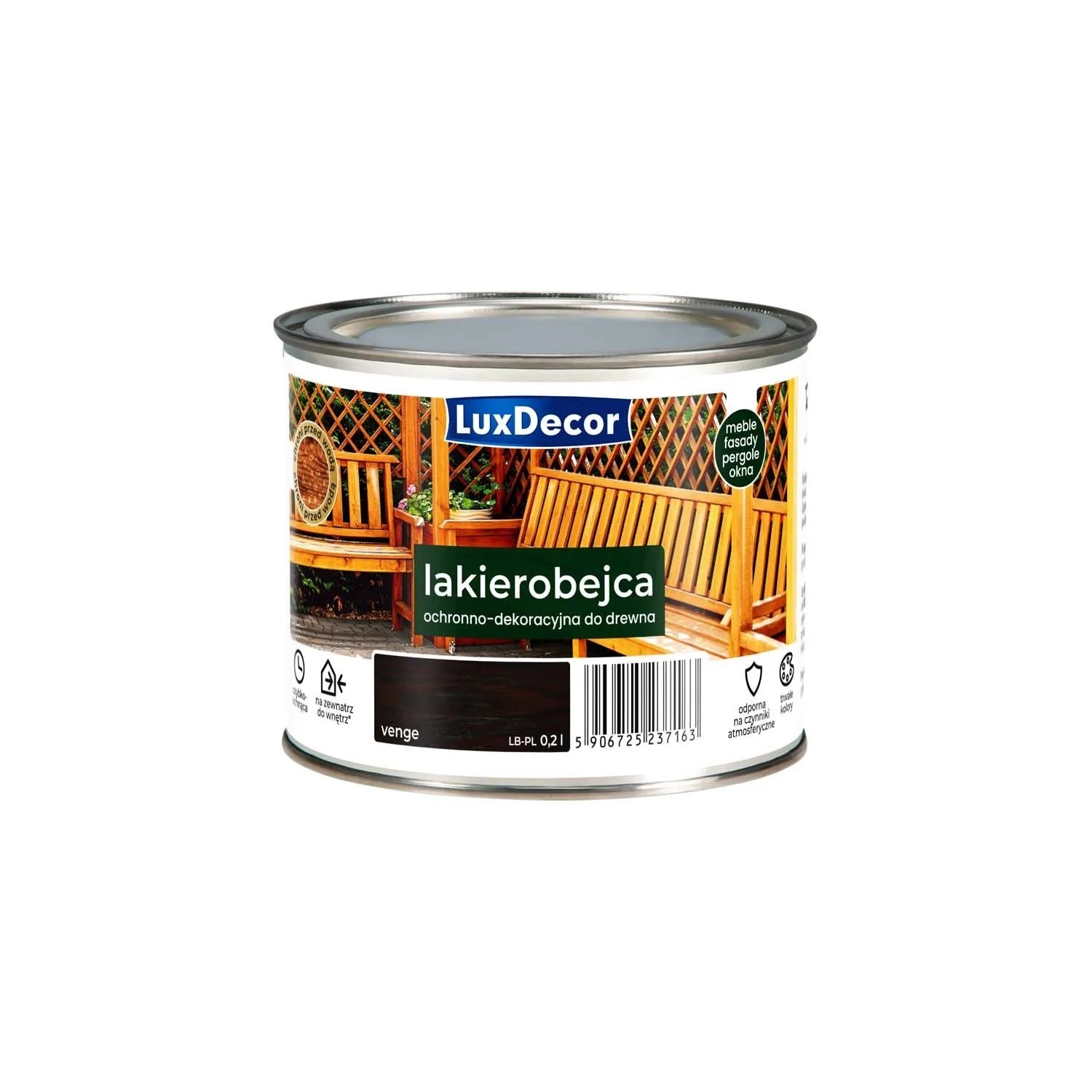 LuxDecor Lakierobejca do drewna wenge 200 ml