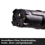 Pistolet ciśnieniowy Einhell: czarna dysza wielofunkcyjna z 4 strumieniami do wszechstronnego czyszczenia.