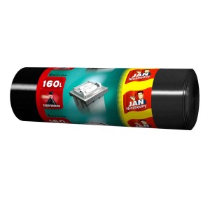 Rolka czarnych worków na śmieci, 160L, marka Jan Niezbędny.