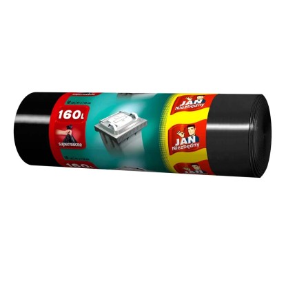 Jan Niezbędny Worki na śmieci supermocne czarne 160 l 10 sztuk