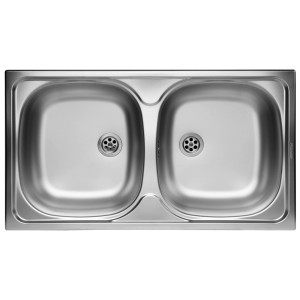 Zlewozmywak t.b.t. ze stali nierdzewnej, dwukomorowy.