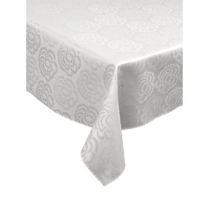 Haft Obrus plamoodporny szary-naturalny 45 cm x 160 cm