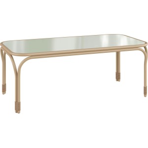 Prostokątny stolik kawowy Hockinson w naturalnym kolorze, 61x121 cm, do mebli ogrodowych.