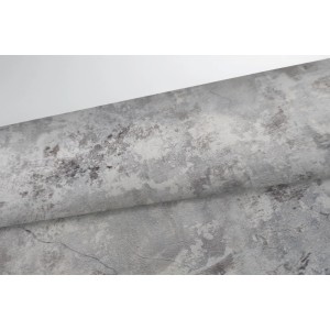 Tapeta dekoracyjna t.b.t. z abstrakcyjnym wzorem w odcieniach szarości i bieli.