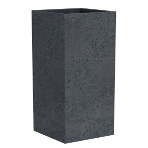 Scheurich C-Cube doniczka, 38x38 cm, Stony Black, kwadratowa, do użytku zewnętrznego.