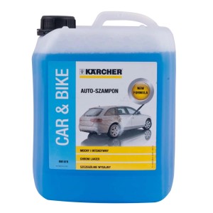 Kärcher szampon samochodowy do auta i motocykla, kanister z niebieskim detergentem.