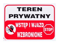 Brik Znak teren prywatny 35 x 25 cm