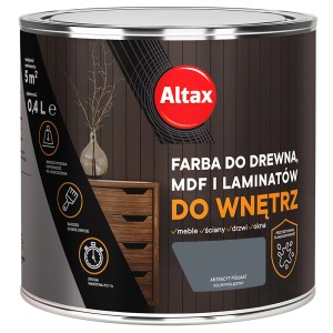 Ciemnoszara farba ochronna do drewna Altax do wnętrz, puszka 0,4L.
