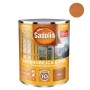 Sadolin Lakierobejca Extra Mahoń w metalowym wiadrze z próbką koloru.