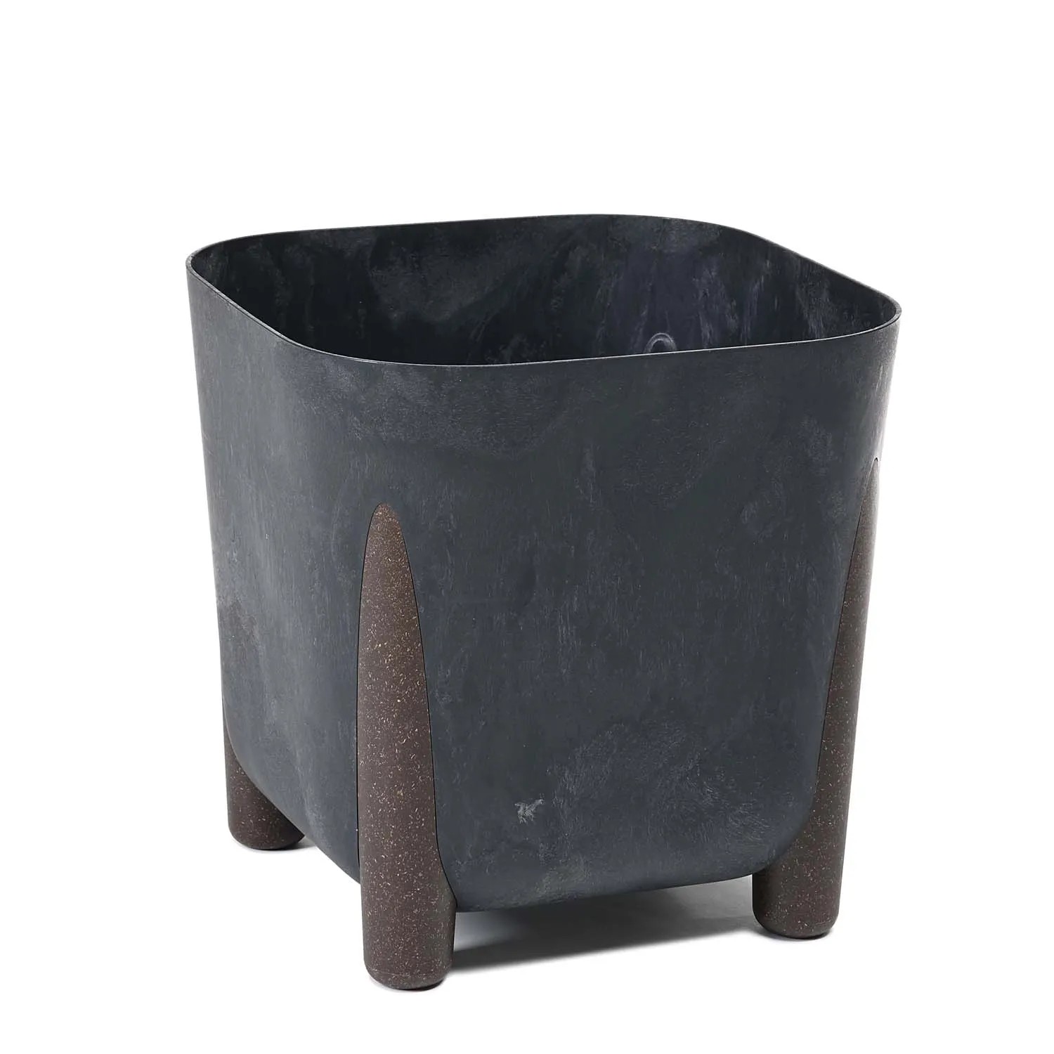 Doniczka Frida czarna beton recycled - 36 x 36 cm