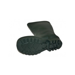 Zielone kalosze z kategorii odzieży ogrodniczej z profilowaną podeszwą.