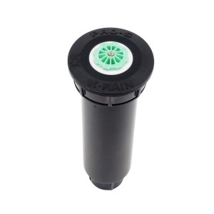 Czarny zraszacz wynurzalny z kategorii Zraszacze, widok z góry.