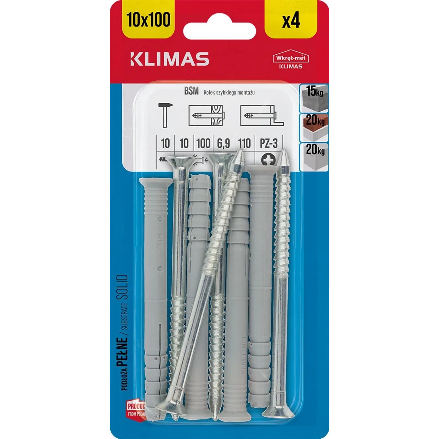 Wkręt-met Kołek wbijany 10 mm x 100 mm