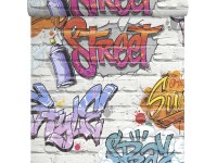 Tapeta GRAFFITI papierowa multikolorowa
