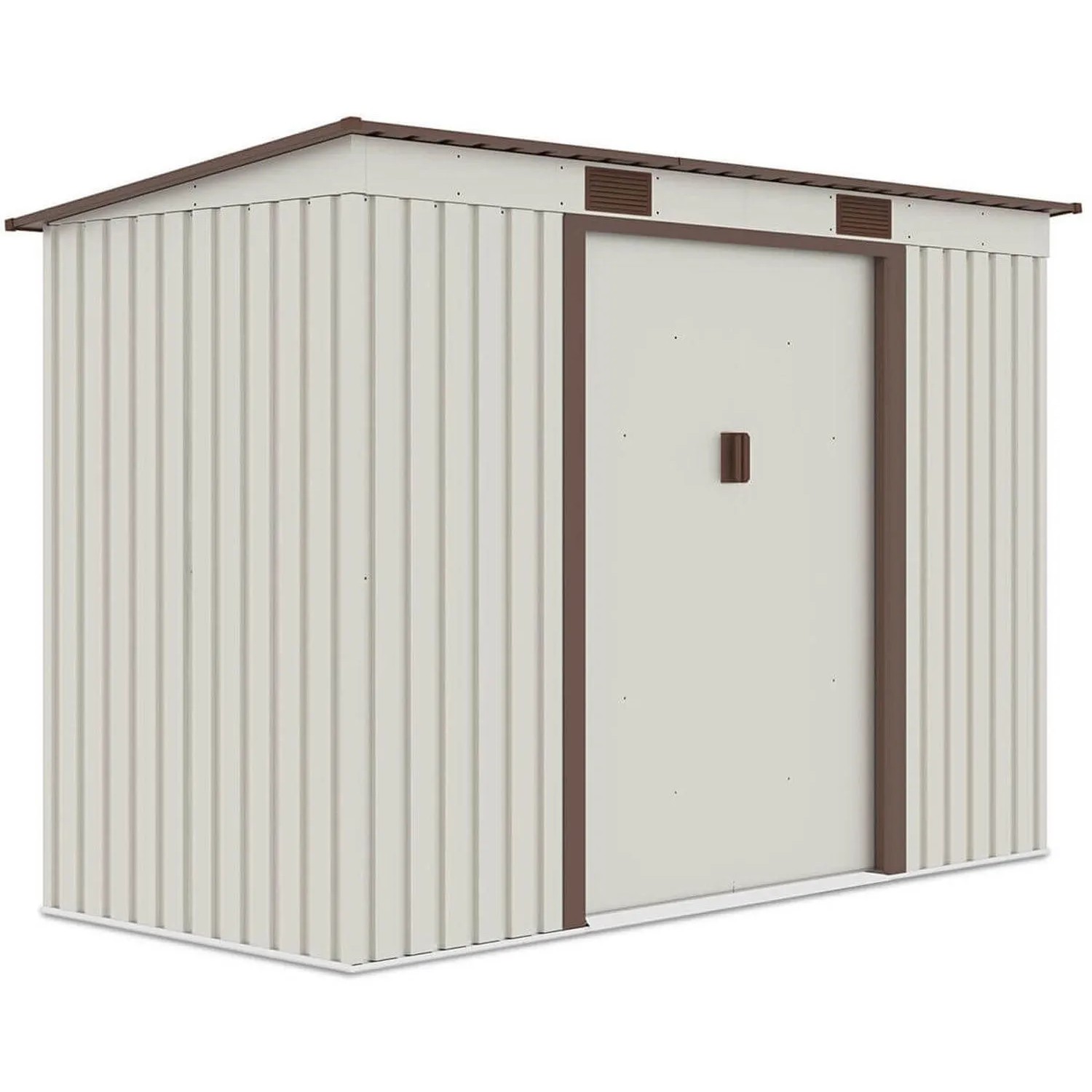 Domek ogrodowy metalowy Oregon Beige - 261x121 cm, wys. 176 cm
