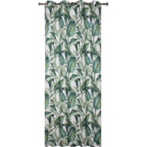 Zasłona t.b.t. z tropikalnym wzorem liści do salonu.