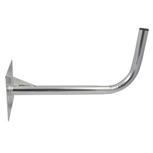 Srebrny metalowy uchwyt satelitarny do akcesoriów wideo.