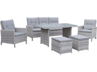 Komplet mebli wypoczynkowych LUCIARA szary 6-częściowy