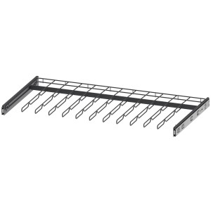 Wysuwany wieszak na spodnie do szaf, metalowy, do montażu w garderobie.