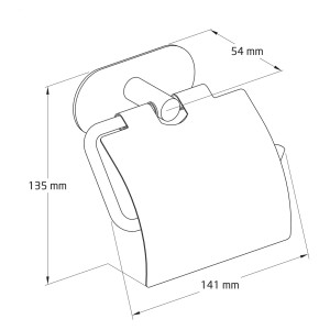 AGAS Uchwyt WC EA-4 czarny z klapką 13,5x14,1