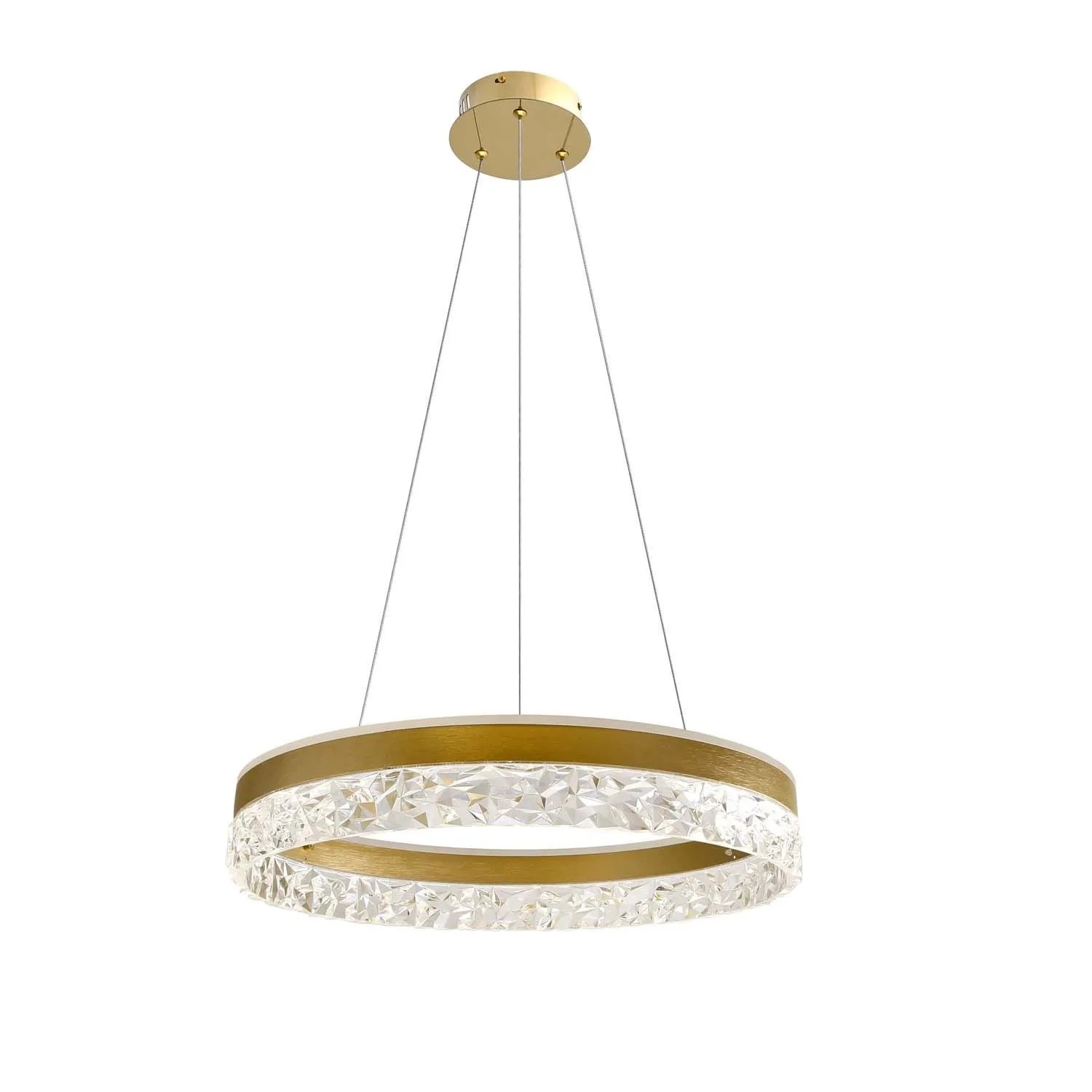 Candellux Lampa wisząca LED FROZI 32W 3000K 3200lm śr. 50 cm złota