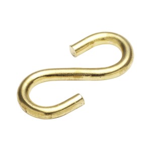 Złoty hak S do montażu na ścianie, uniwersalny.