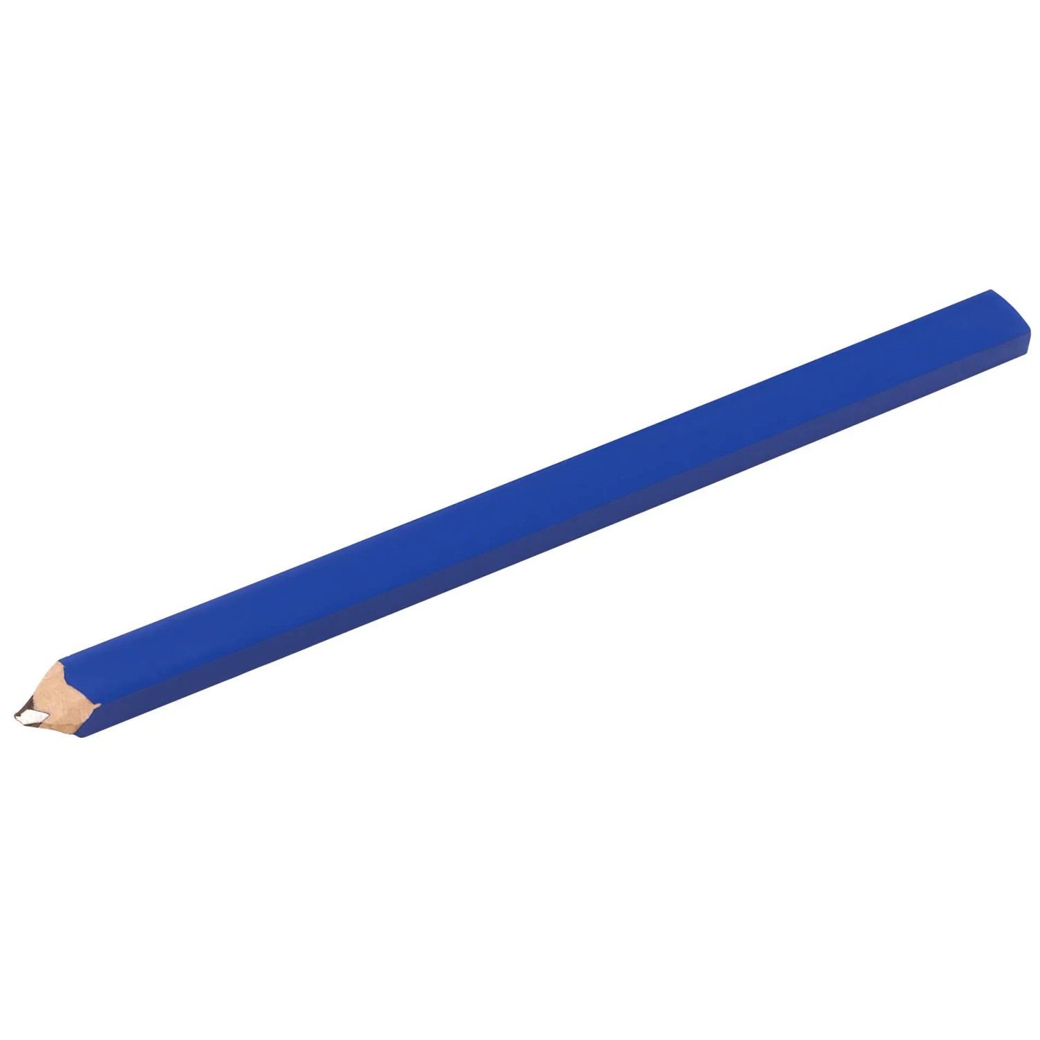 Niebieski ołówek stolarski LUX Classic, 18 cm, do prac budowlanych i obróbki drewna.