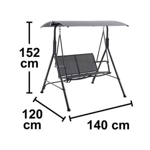 Huśtawka ogrodowa APANGO antracyt 2-osobowa