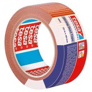 Rolka taśmy Tesa Strong Duct Tape 4662, brązowa taśma tkaninowa do napraw i mocowania.