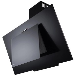 Czarny okap ścienny t.b.t. do kuchni.