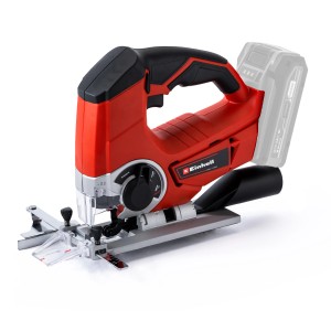 Wyrzynarka akumulatorowa Einhell Power X-Change TE-JS 18 Li Solo z zabezpieczeniem przed odpryskami, czerwono-czarna.